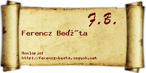 Ferencz Beáta névjegykártya