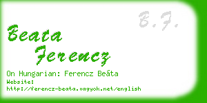 beata ferencz business card